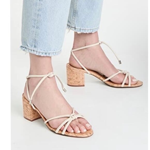 SCHUTZ Shoes - New Schutz Suzy leather & coral block heel sandals 6.5 beige